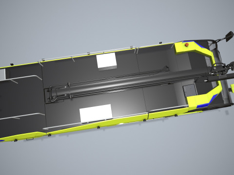 机场消防车 6x6 黄色 --384-- 3D 模型