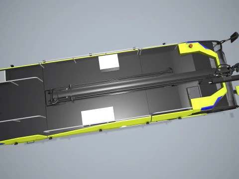 Airport Fire Truck 6x6 Yellow --384-- 3D Model