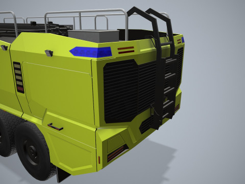 机场消防车 6x6 黄色 --384-- 3D 模型