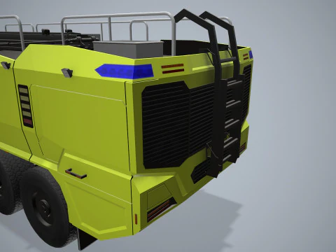 Airport Fire Truck 6x6 Yellow --384-- 3D Model