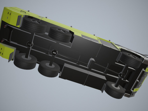 机场消防车 6x6 黄色 --384-- 3D 模型