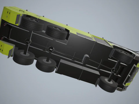 Airport Fire Truck 6x6 Yellow --384-- 3D Model