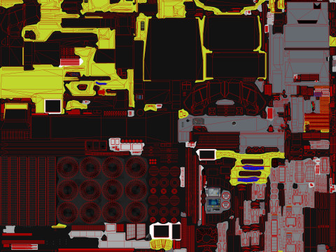 机场消防车 6x6 黄色 --384-- 3D 模型
