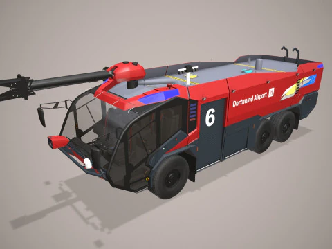 Airport Fire Truck 6x6 Dortmund --385-- 3D Model