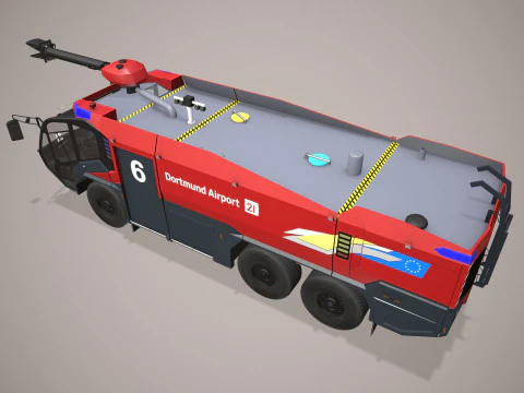 Airport Fire Truck 6x6 Dortmund --385-- 3D Model
