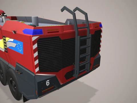 Airport Fire Truck 6x6 Dortmund --385-- 3D Model