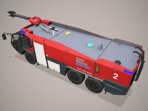 Airport Fire Truck 6x6 Innsbruck --386-- 3D Model
