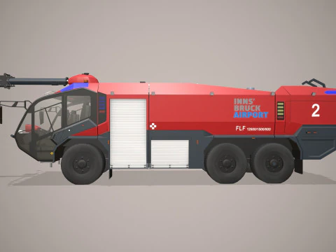 Airport Fire Truck 6x6 Innsbruck --386-- 3D Model