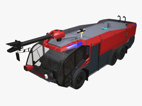 एयरपोर्ट फायर ट्रक 6x6 लाल --387-- 3D मॉडल