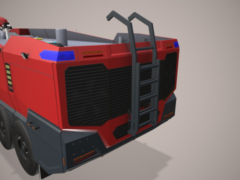 Truk Pemadam Kebakaran Bandara 6x6 Merah --387-- Model 3D