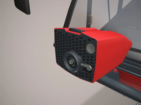 Airport Fire Truck 6x6 Red --387-- 3D Model