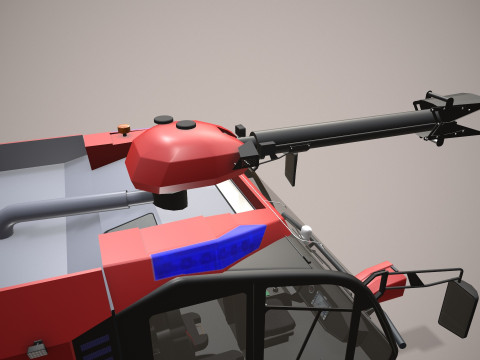 Truk Pemadam Kebakaran Bandara 6x6 Merah --387-- Model 3D