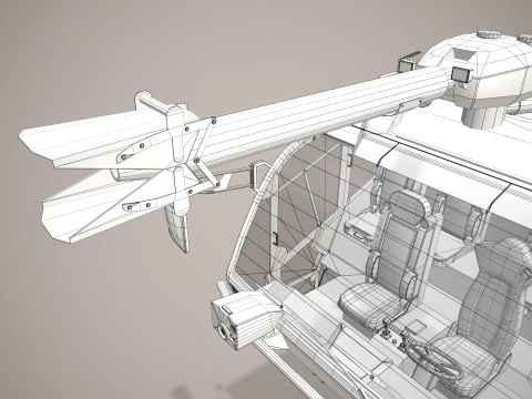 Airport Fire Truck 6x6 Red --387-- 3D Model