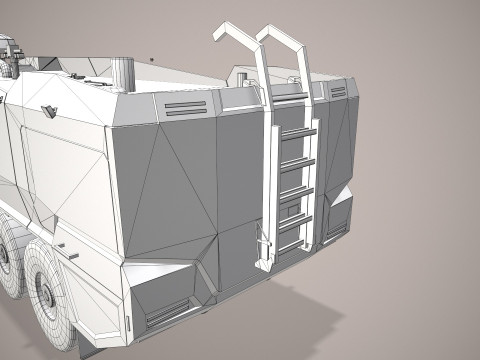 Truk Pemadam Kebakaran Bandara 6x6 Merah --387-- Model 3D