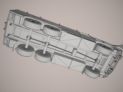 Truk Pemadam Kebakaran Bandara 6x6 Merah --387-- Model 3D