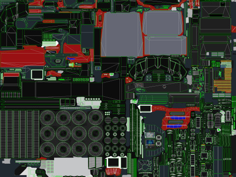 Truk Pemadam Kebakaran Bandara 6x6 Merah --387-- Model 3D