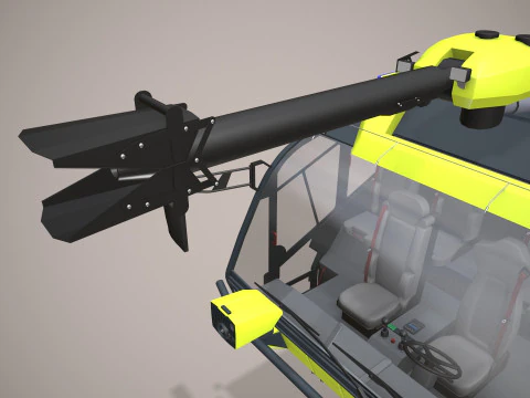 Airport Fire Truck 6x6 Yellow --388-- 3D Model