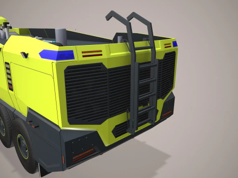 Airport Fire Truck 6x6 Yellow --388-- 3D Model