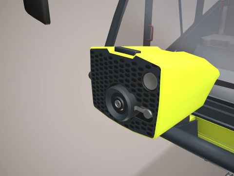 Airport Fire Truck 6x6 Yellow --388-- 3D Model