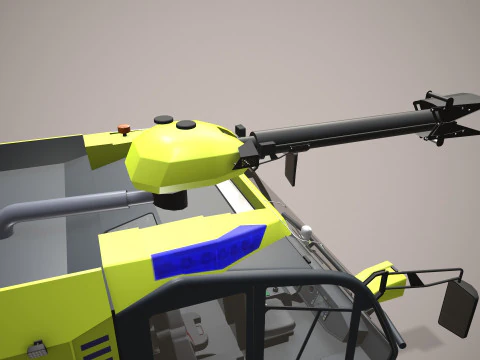 Airport Fire Truck 6x6 Yellow --388-- 3D Model
