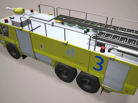 Airport Fire Truck Australia --389-- 3D Model
