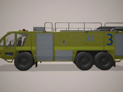 Airport Fire Truck Australia --389-- 3D Model