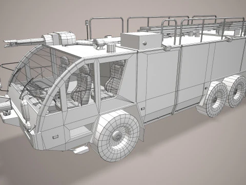 Airport Fire Truck Australia --389-- 3D Model