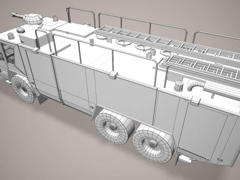 Airport Fire Truck Australia --389-- 3D Model