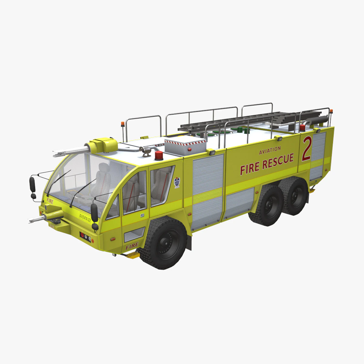 Airport Fire Truck Australia --390-- 3D Model .c4d .max .obj .3ds .fbx .stl .blend