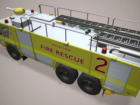 Airport Fire Truck Australia --390-- 3D Model