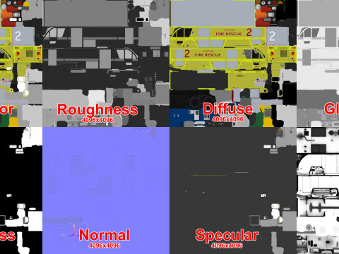 Truk Pemadam Kebakaran Bandara Australia --390-- Model 3D