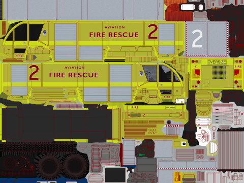 Truk Pemadam Kebakaran Bandara Australia --390-- Model 3D