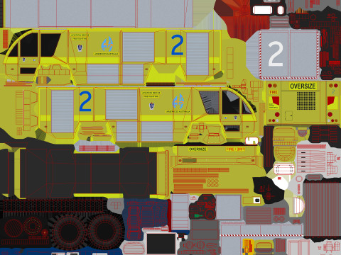 空港消防車 4x4 オーストラリア --392-- 3Dモデル