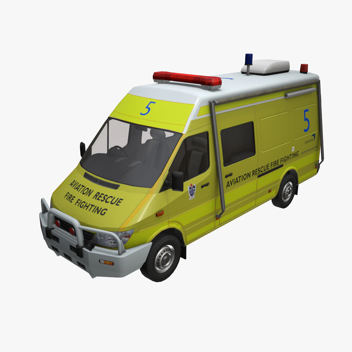 ARFF Fire Fighting Vehicle --393-- 3D Model .c4d .max .obj .3ds .fbx .stl .blend