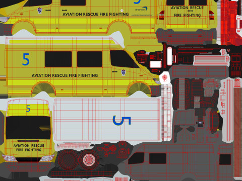 Kendaraan Pemadam Kebakaran ARFF --393-- Model 3D