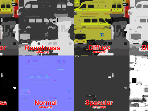 ARFF消防车--394-- 3D 模型