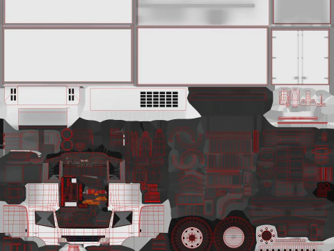 냉장고 트럭 --404-- 3D 모델