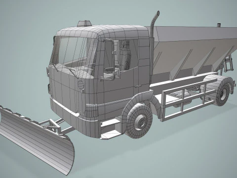 Snowplow Truck --405-- 3D Model