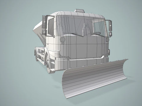 Snowplow Truck --405-- 3D Model