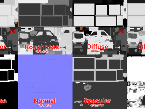 Camion frigorifero --411-- Modello 3D