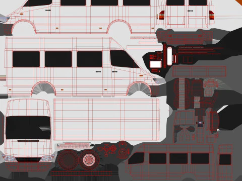 Пассажирский фургон --412-- 3D Модель