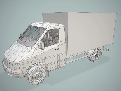 Box Van Truck --414-- 3D Model
