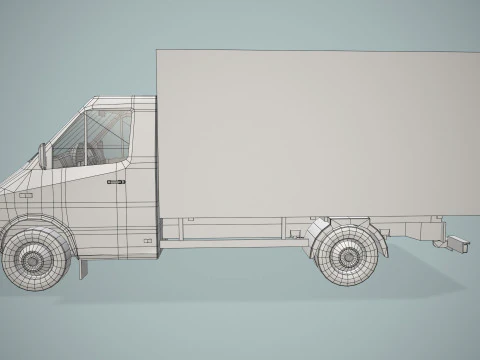Box Van Truck --414-- 3D Model