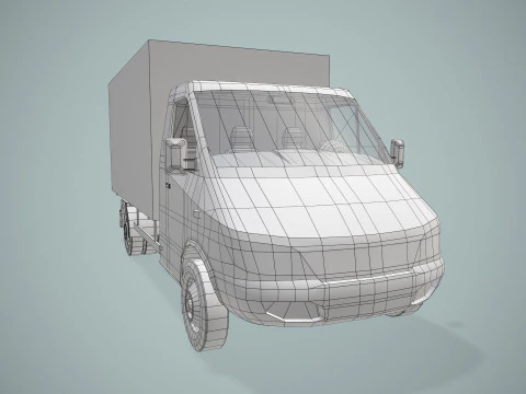 Box Van Truck --414-- 3D Model