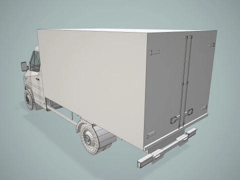 Box Van Truck --414-- 3D Model
