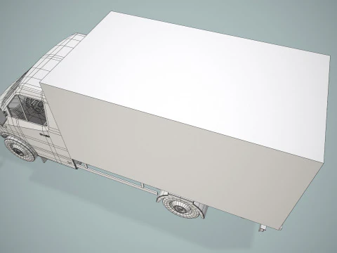 Box Van Truck --414-- 3D Model
