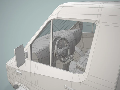Box Van Truck --414-- 3D Model