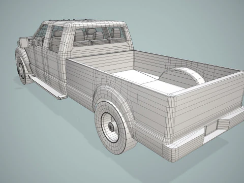 Camion doppia cabina --423-- Modello 3D