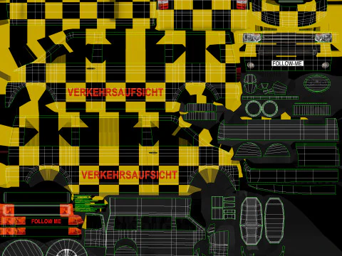 Volg mij-auto op de luchthaven --433-- 3D Model