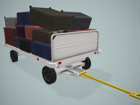 Kereta Bagasi Bandara Termuat --435-- Model 3D